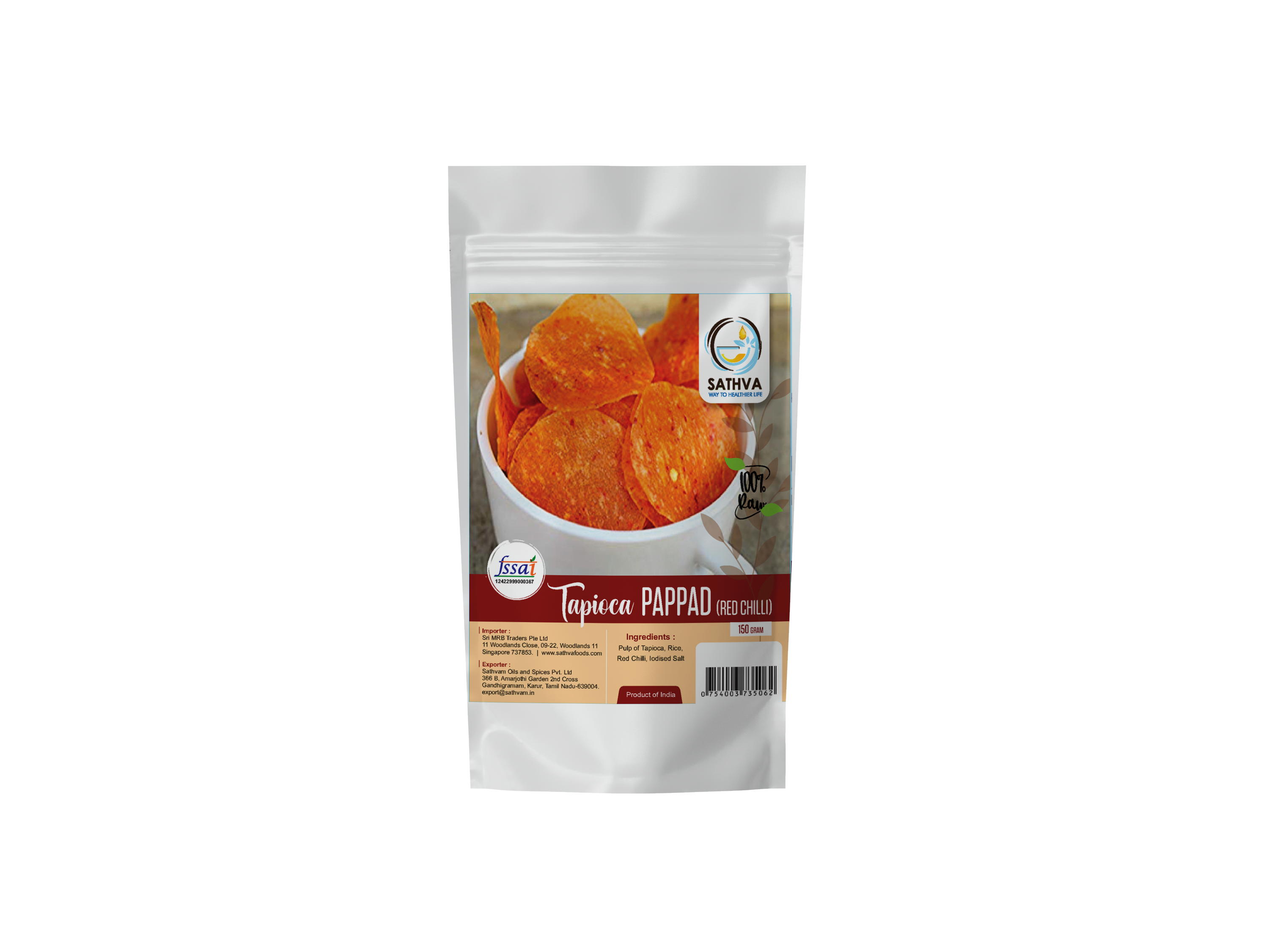 Red Chilli Pappad 150g